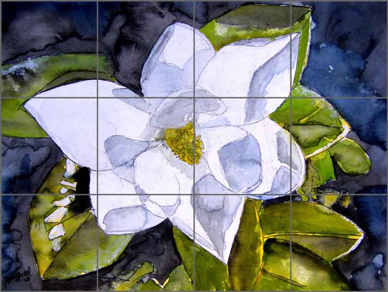 Magnolia II by Derek McCrea Ceramic Tile Mural DMA045