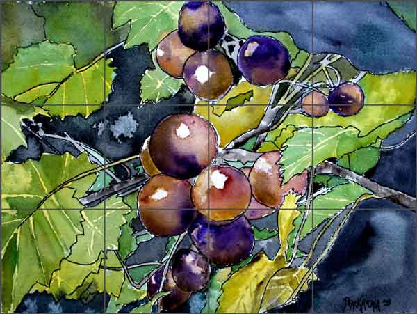 Grape Vine by Derek McCrea Ceramic Tile Mural DMA052