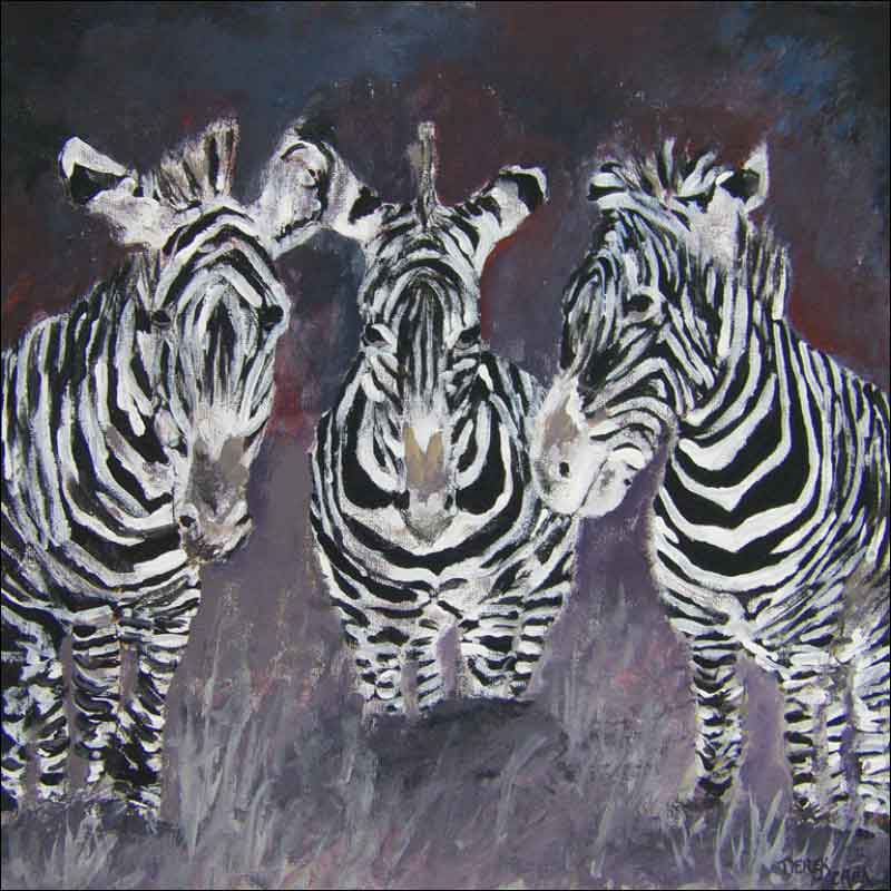 Zebras by Derek McCrea Ceramic Accent & Decor Tile DMA057AT