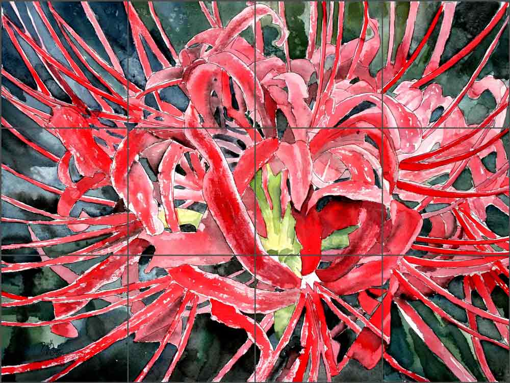 Spider Lily by Derek McCrea Ceramic Tile Mural - DMA072