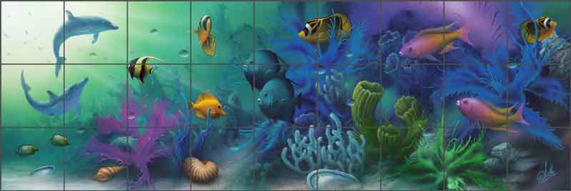 Coral Garden by David Miller Ceramic Tile Mural DMA2019