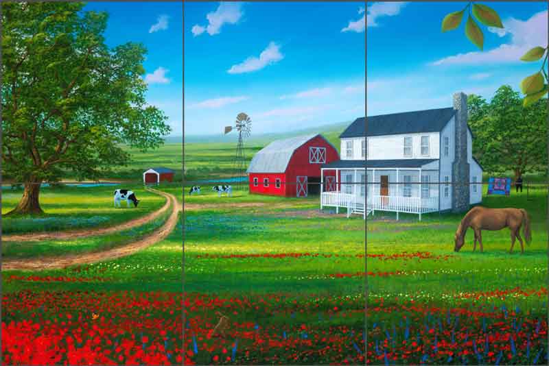 Country Living by David Miller Ceramic Tile Mural DMA2030