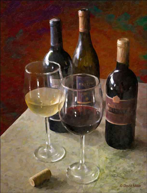 Wine for Two by David Miller Ceramic Accent & Decor Tile - DMA2045AT