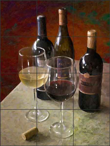 Wine for Two by David Miller Ceramic Tile Mural - DMA2045