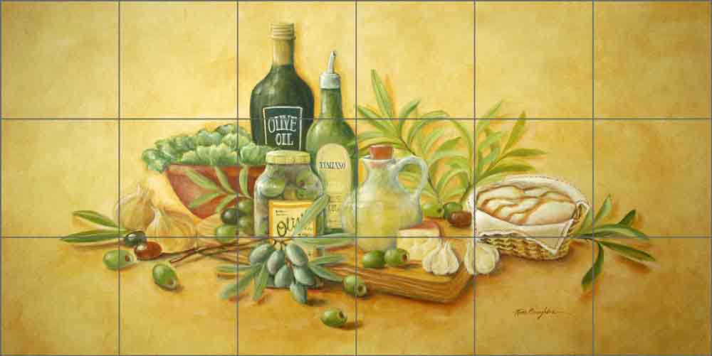 Broughton Tuscan Kitchen Glass Tile Mural 36" x 18" - EC-RB003