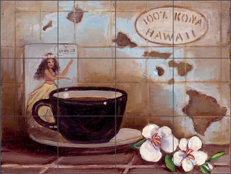 Kona Hawaii by Theresa Kasun Ceramic Tile Mural EC-TK010