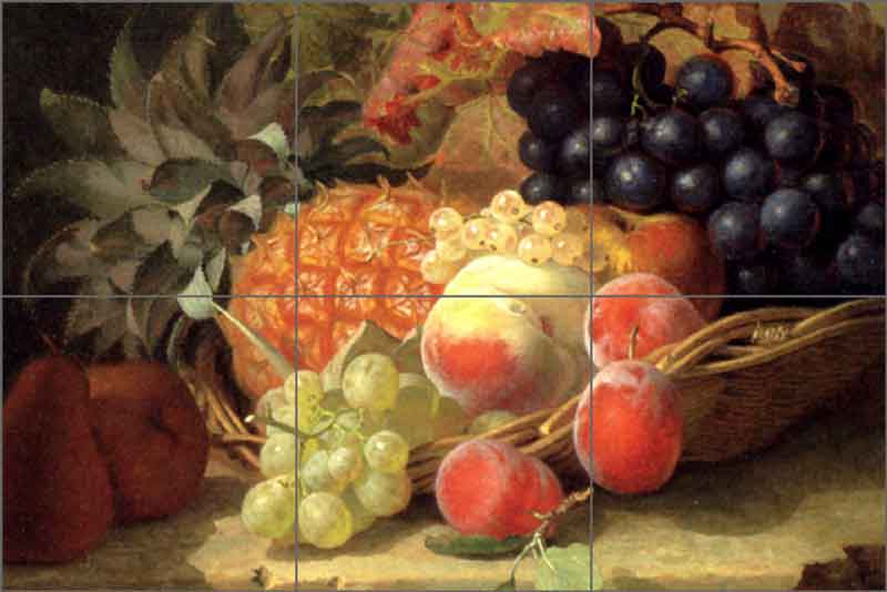 Peaches, Grapes and a Pineapple by Eloise Harriet Stannard Ceramic Tile Mural EHS002
