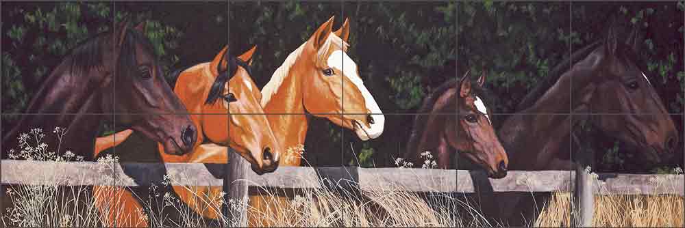 Just Out of Interest by Liz Mitten Ryan Ceramic Tile Mural EWH-LMR003