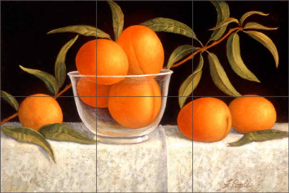 Peaches by Frances Poole Ceramic Tile Mural FPA007-2