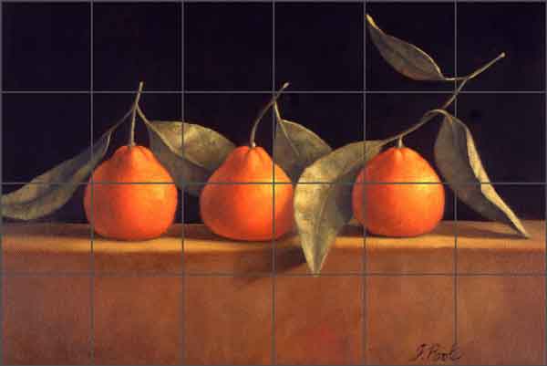Tangerines by Frances Poole Ceramic Tile Mural - FPA025