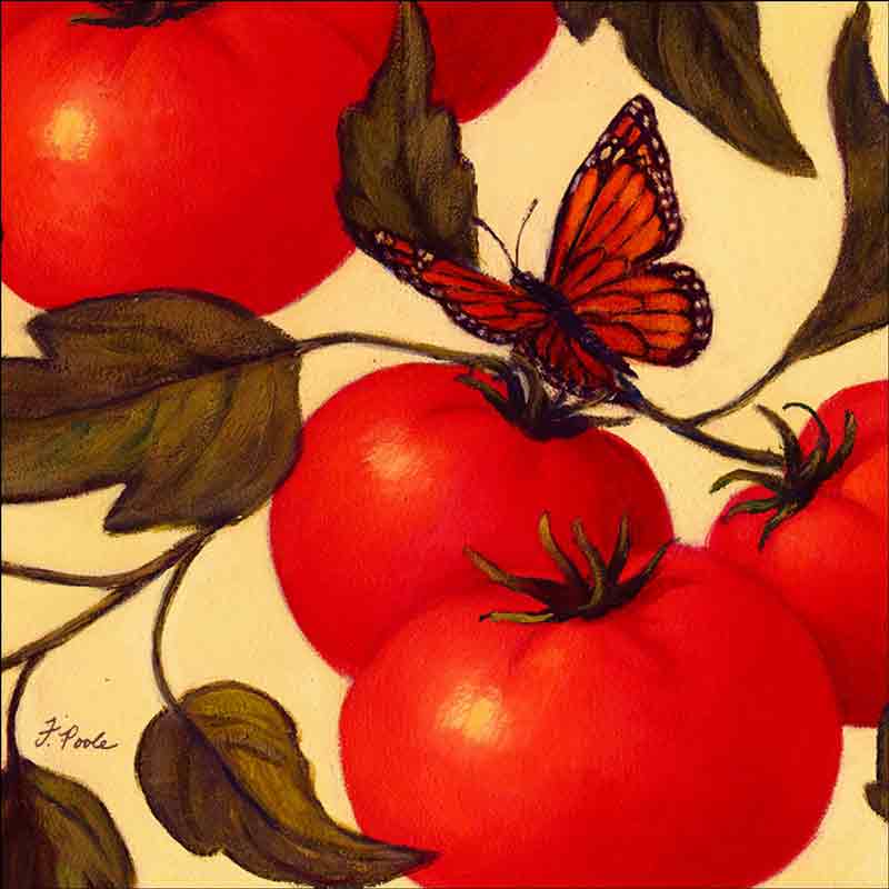 Heirloom Tomatoes (detail) by Frances Poole Ceramic Accent & Decor Tile FPA030-2AT