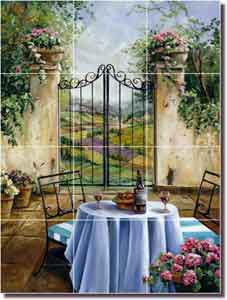 Cook Tuscan Courtyard Glass Tile Mural 18" x 24" - GCS002
