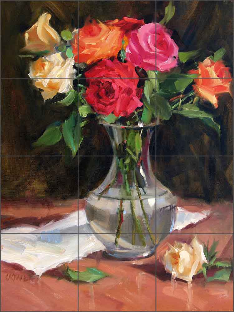 Rose Medley by Judy A. Crowe Ceramic Tile Mural - JAC058
