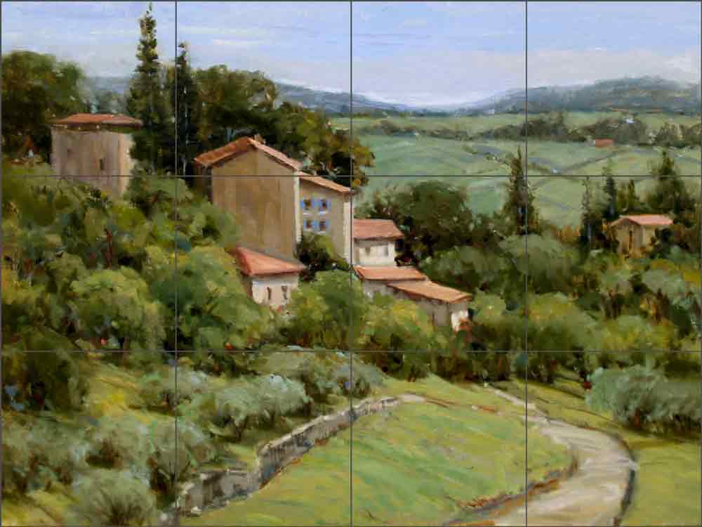 Above the Olive Groves by Judy A Crowe Ceramic Tile Mural - JAC076