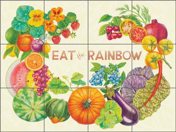 Eat the Rainbow by Joan Chamberlain Ceramic Tile Mural - JC5-001