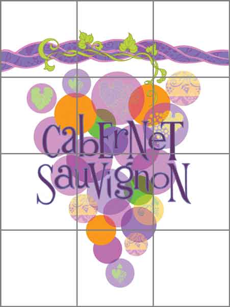Cabernet Sauvignon by Joan Chamberlain Ceramic Tile Mural - JC5-008