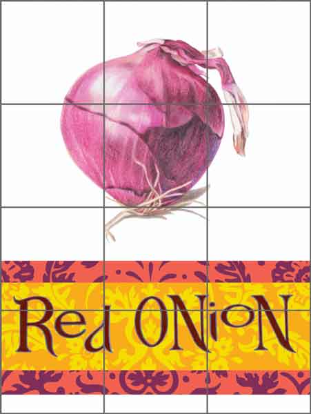 Red Onion by Joan Chamberlain Ceramic Tile Mural - JC5-016