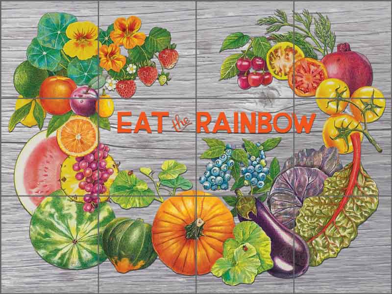 Eat the Rainbow II by Joan Chamberlain Ceramic Tile Mural - JC5-017