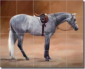 Crawford Horse Equine Glass Wall Floor Tile Mural 30" x 24" - JCA029