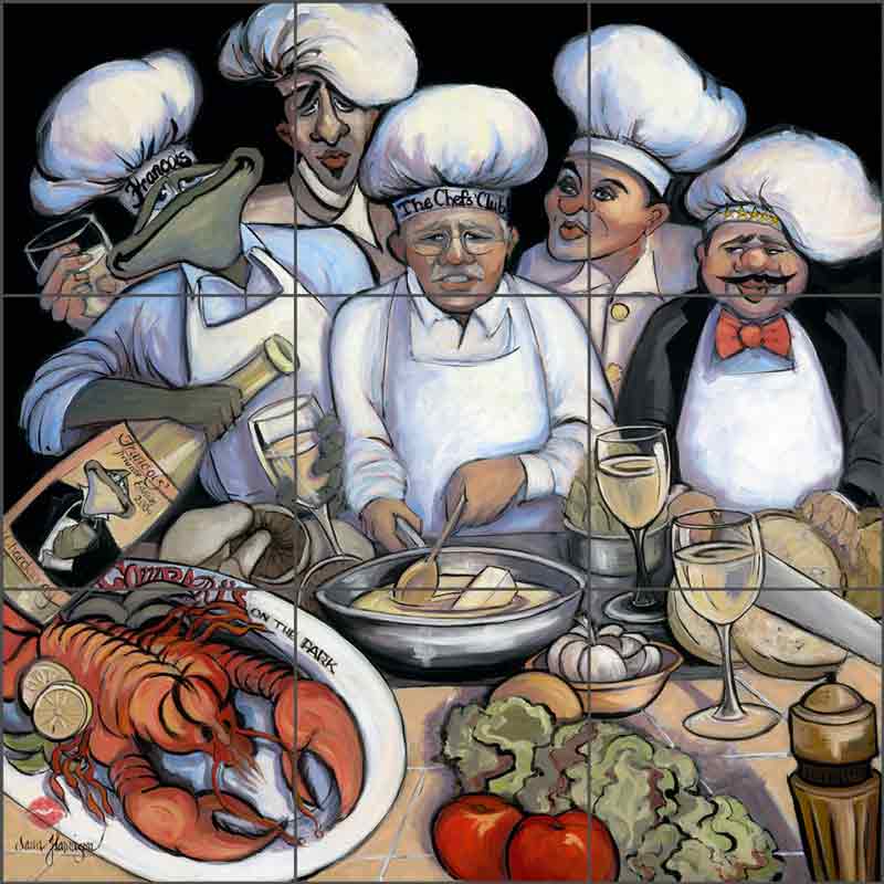 Over the Grill by Jann Harrison Ceramic Tile Mural - JHA005
