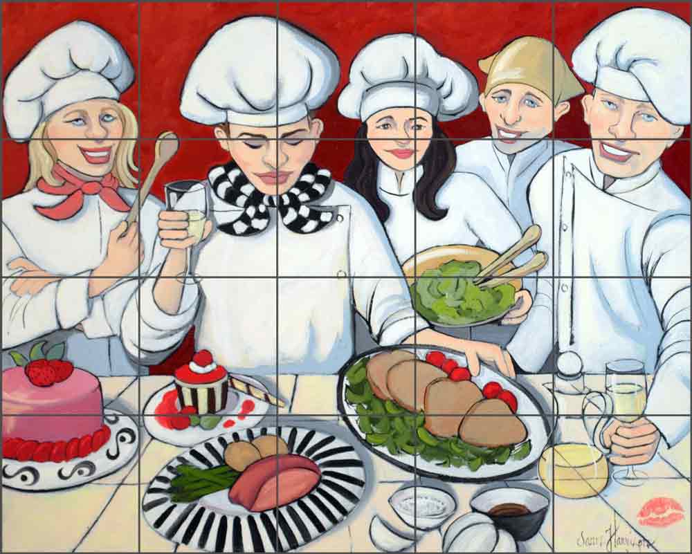 Nouvelle Cuisine by Jann Harrison Ceramic Tile Mural - JHA016
