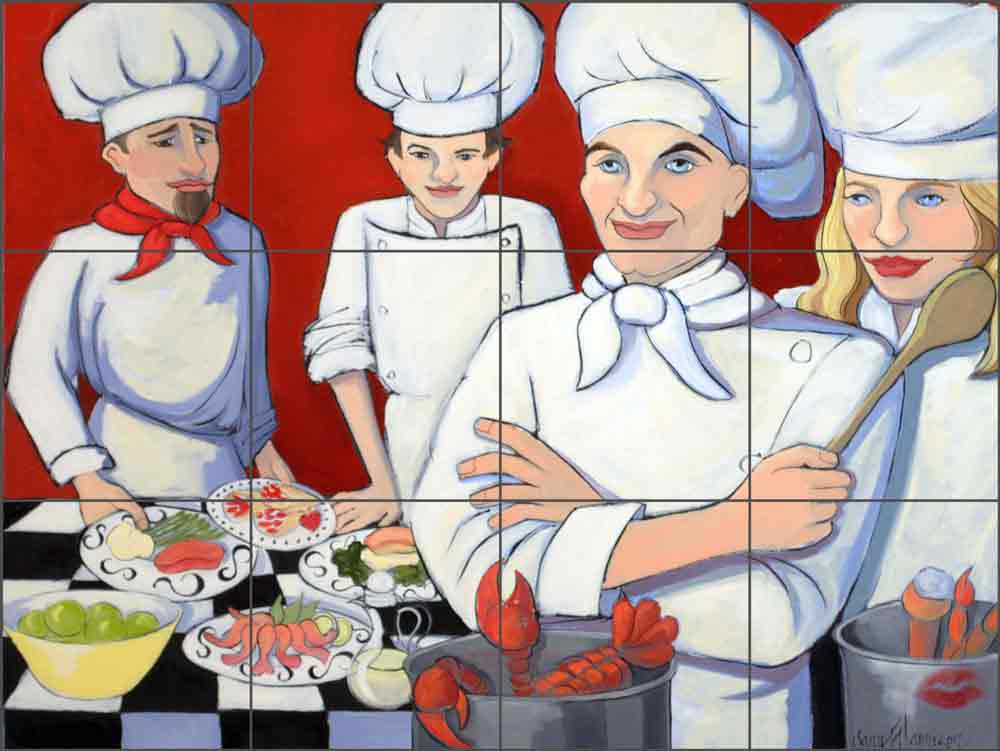Seafood Fest by Jann Harrison Ceramic Tile Mural - JHA019
