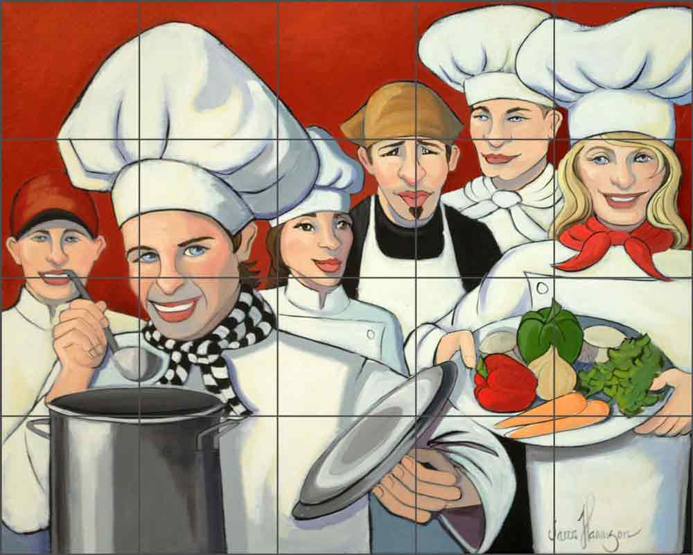 Vegetarian Cuisine by Jann Harrison Ceramic Tile Mural JHA022