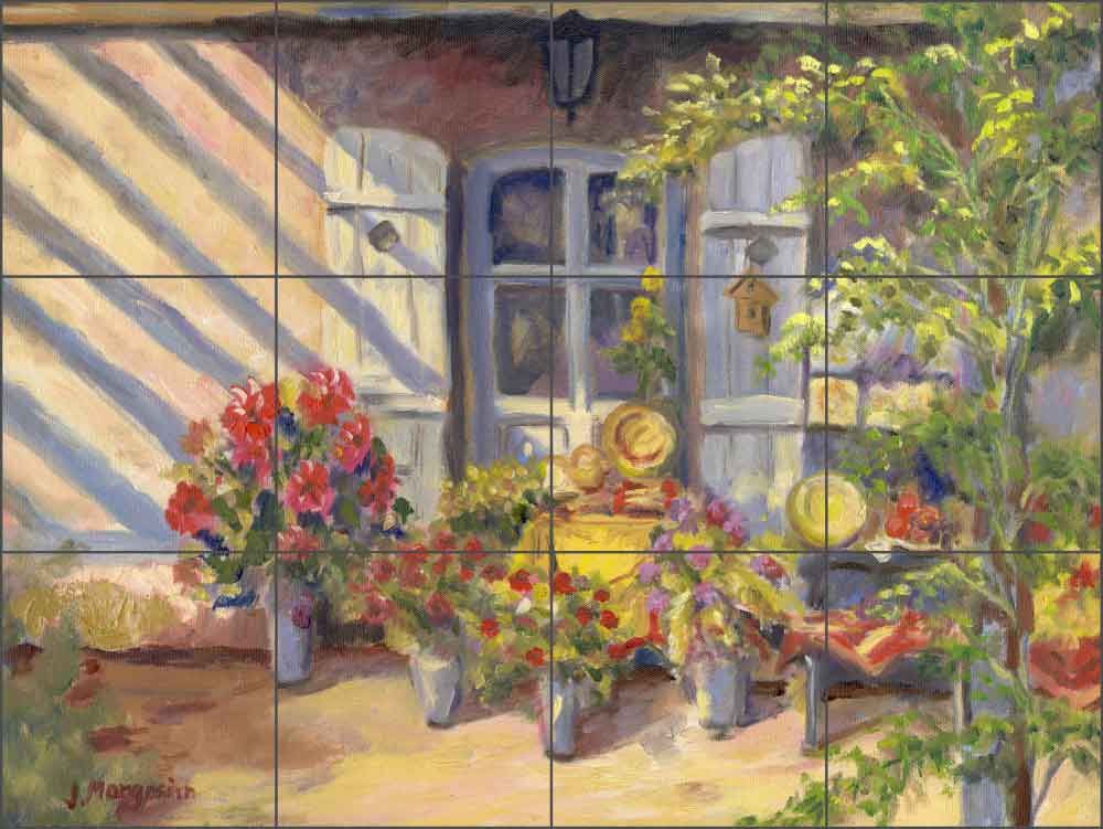 Monet Flower Shop by Joanne Morris Margosian Ceramic Tile Mural - JM006