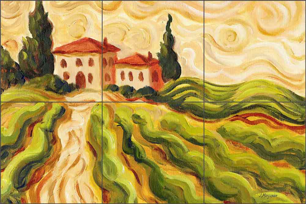 van Gogh Villa by Joanne Morris Margosian Ceramic Tile Mural JM029