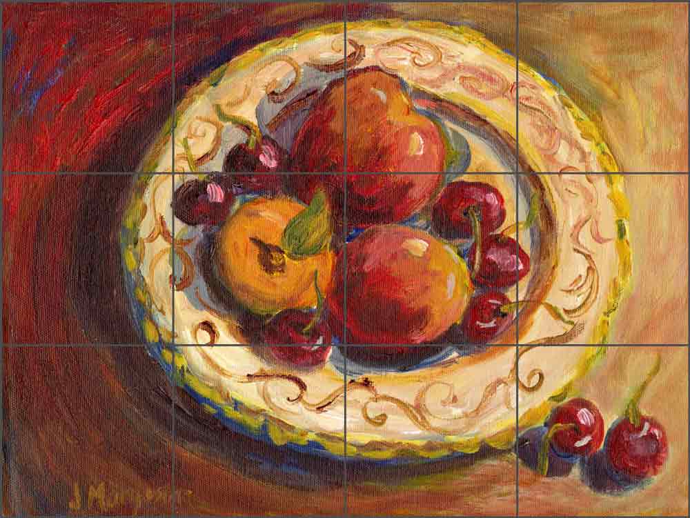 Bowl of Fruit by Joanne Morris Margosian Ceramic Tile Mural JM036
