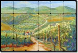 Morris Tuscan Vineyard Tumbled Marble Mural 24" x 16" - JM062