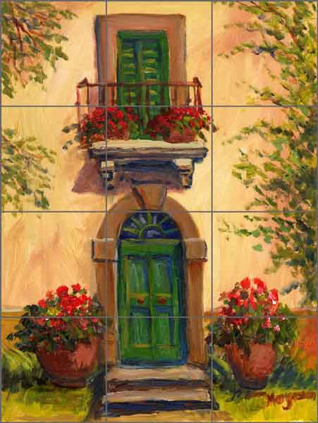 Bramasole Balcony by Joanne Morris Margosian Ceramic Tile Mural JM075