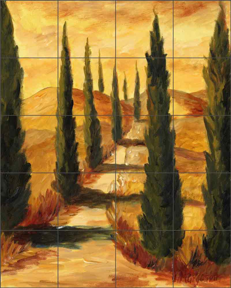 Cypress Lane by Joanne Morris Margosian Ceramic Tile Mural JM095
