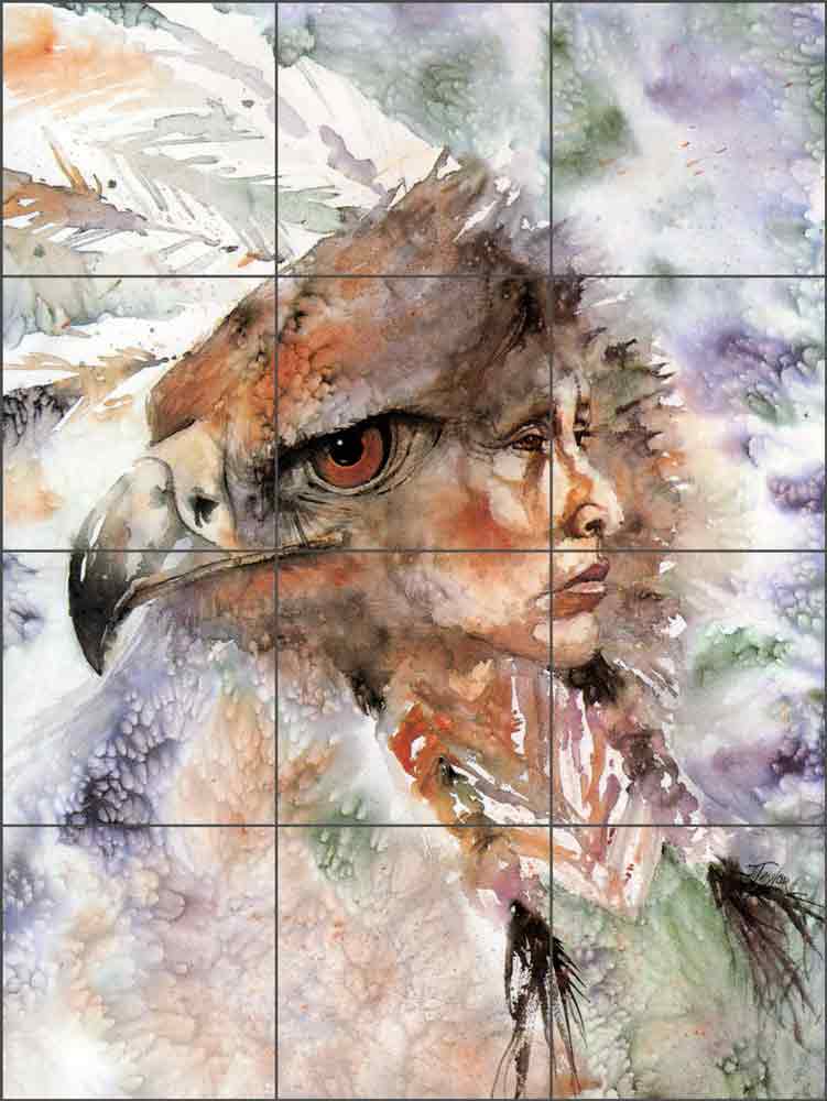 Vision of the Sacred Eagle by Jan Taylor Ceramic Tile Mural - JTA010