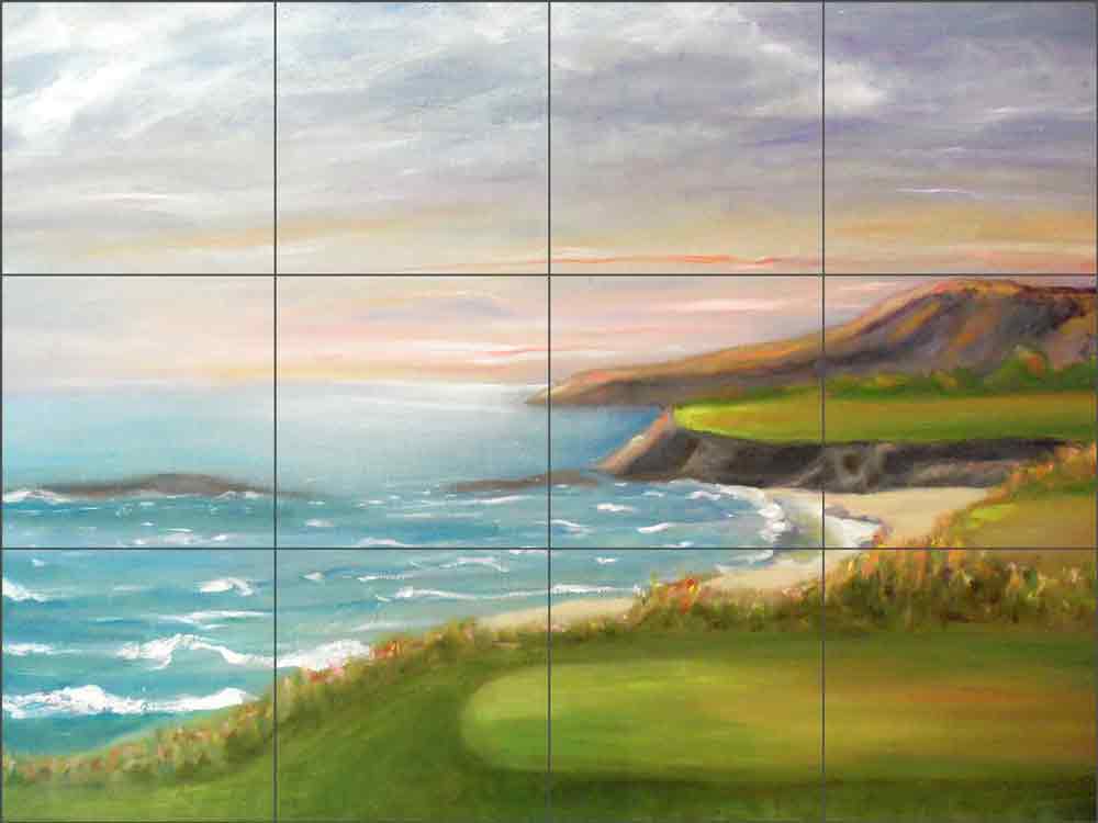 Golf - Pacific Coastal by Karen J Lee Ceramic Tile Mural