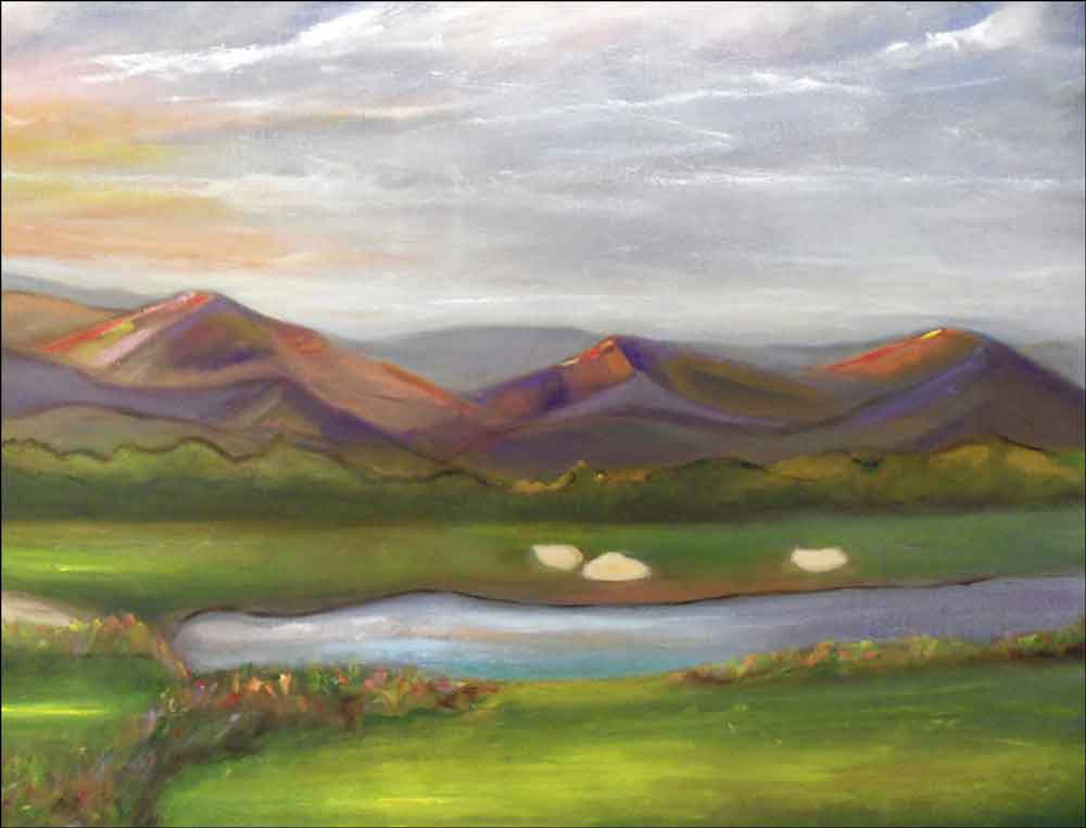 Golf - Mountains, AZ by Karen J. Lee Ceramic Accent & Decor Tile - KLA025AT