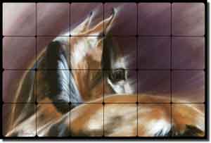 McElroy Horse Equine Tumbled Marble Mural 24" x 16" - KMA008