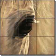 McElroy Horse Equine Glass Tile Mural 18" x 18" - KMA048