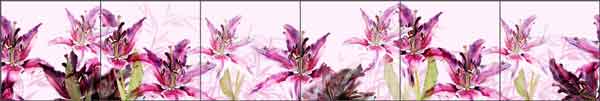 Mysak Lilies Floral Ceramic Tile Mural - LM2-009