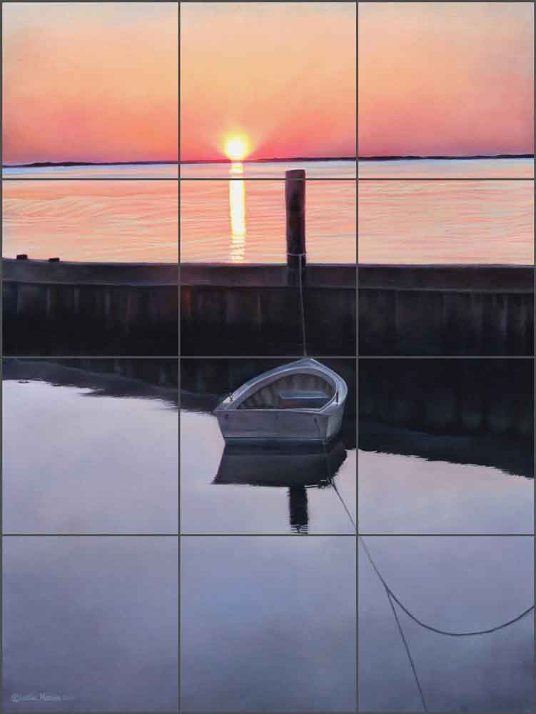 Harkers Island Sunset by Leslie Macon Ceramic Tile Mural - LMA033