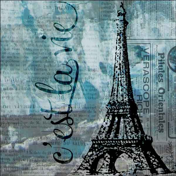 Feeling Blue and French by LuAnn Roberto Ceramic Accent & Decor Tile - LRA002AT