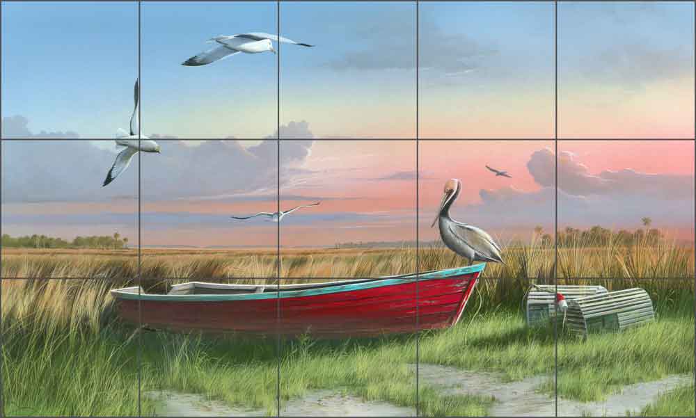 Gathering at Sunrise by Mike Brown Ceramic Tile Mural - MBA006