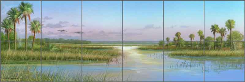 Intercoastal Glimmer by Mike Brown Ceramic Tile Mural - MBA024