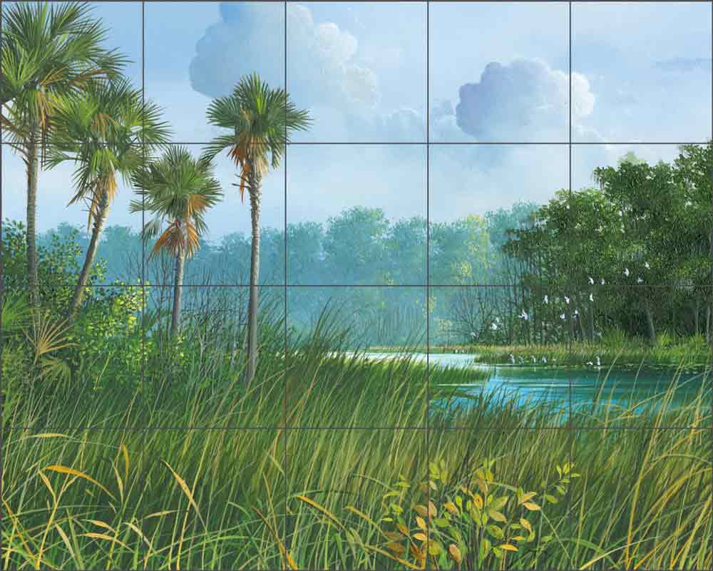 Florida's Back Country by Mike Brown Ceramic Tile Mural MBA029