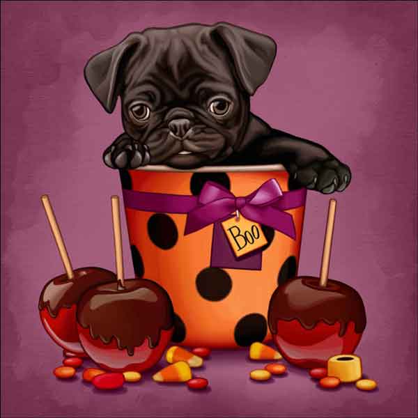 Halloween Puppies 6 by Maryline Cazenave Accent & Decor Tile - MC2-005f