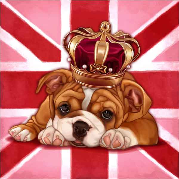 Dog Save the Queen 1 by Maryline Cazenave Accent & Decor Tile - MC2-006aAT