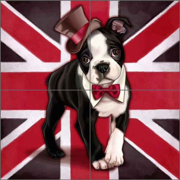 Dog Save the Queen 3 by Maryline Cazenave Ceramic Tile Mural MC2-006c
