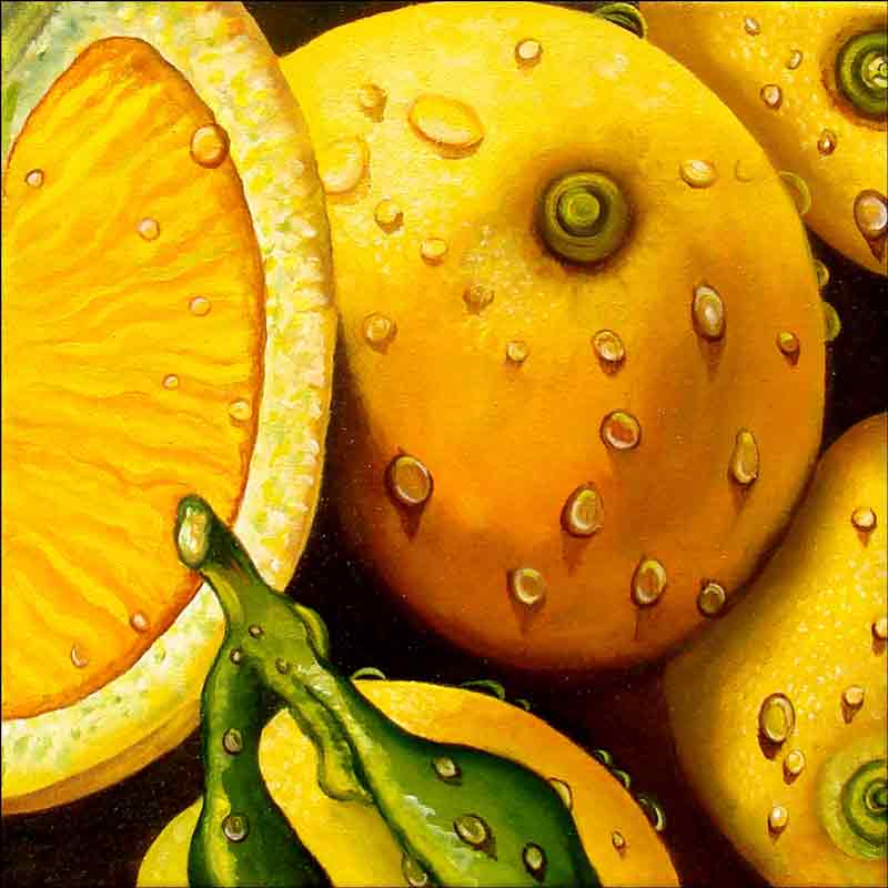 Lemons by Micheline Hadjis Ceramic Accent & Decor Tile MHA044AT