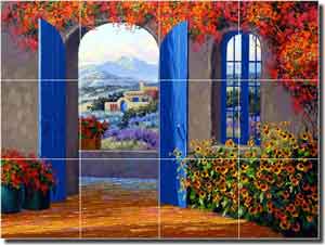 Senkarik Southwest Landscape Glass Tile Mural 24" x 18" - MSA038