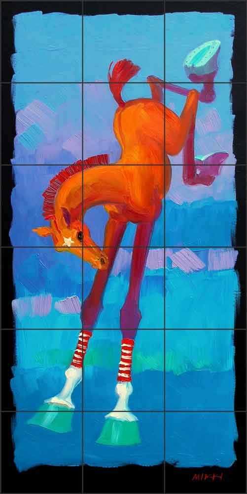 Bob Tail Barney by Mikki Senkarik Ceramic Tile Mural - MSA095